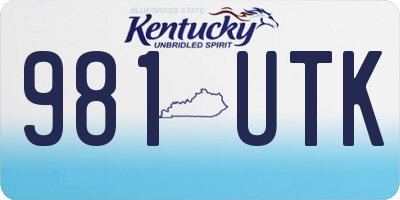 KY license plate 981UTK