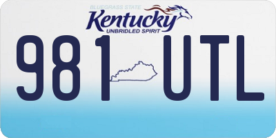 KY license plate 981UTL