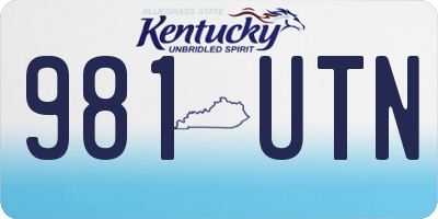 KY license plate 981UTN