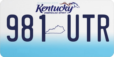 KY license plate 981UTR