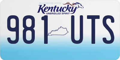 KY license plate 981UTS