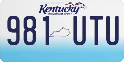 KY license plate 981UTU