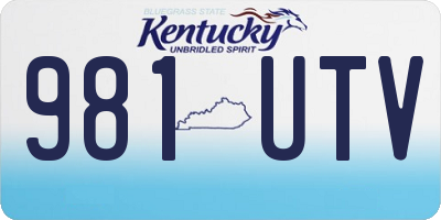 KY license plate 981UTV