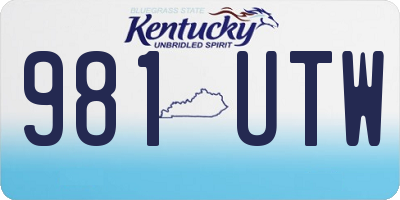 KY license plate 981UTW