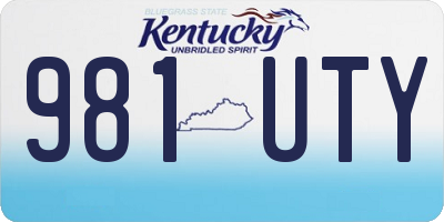 KY license plate 981UTY