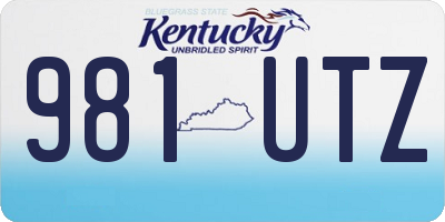 KY license plate 981UTZ