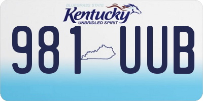 KY license plate 981UUB