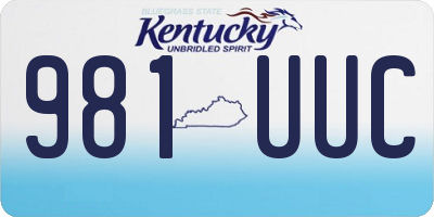 KY license plate 981UUC