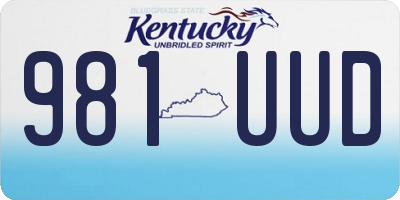 KY license plate 981UUD