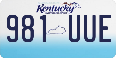 KY license plate 981UUE
