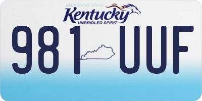KY license plate 981UUF