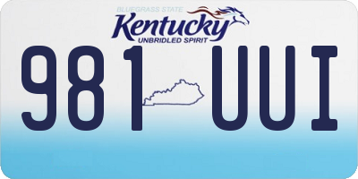 KY license plate 981UUI