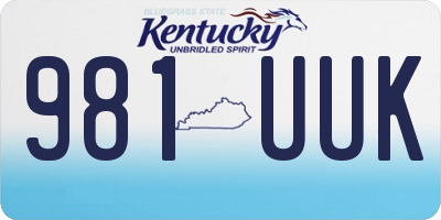 KY license plate 981UUK