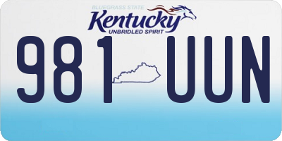 KY license plate 981UUN