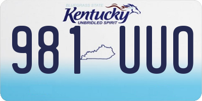 KY license plate 981UUO