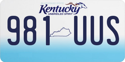 KY license plate 981UUS