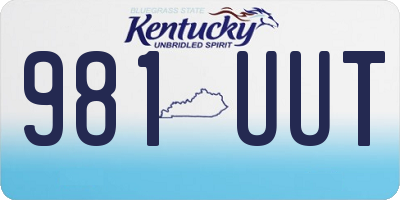 KY license plate 981UUT