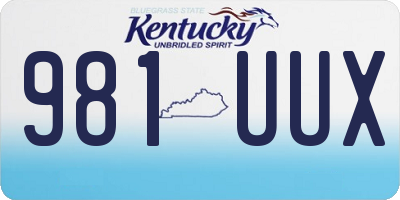 KY license plate 981UUX