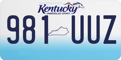 KY license plate 981UUZ