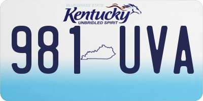 KY license plate 981UVA