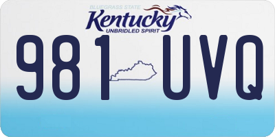 KY license plate 981UVQ