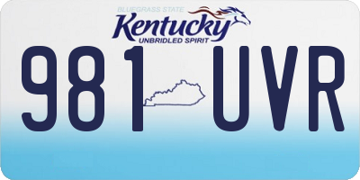 KY license plate 981UVR