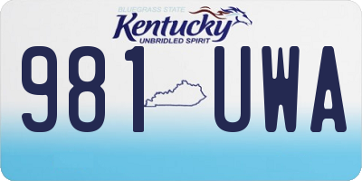 KY license plate 981UWA