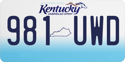 KY license plate 981UWD