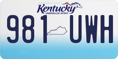 KY license plate 981UWH