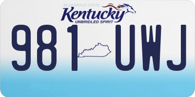 KY license plate 981UWJ