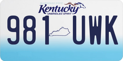 KY license plate 981UWK