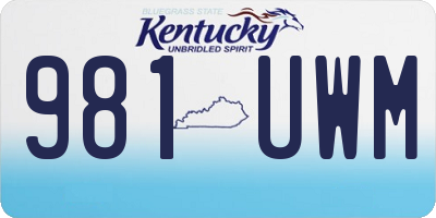 KY license plate 981UWM
