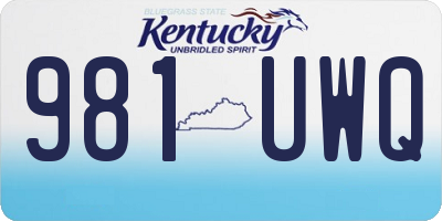 KY license plate 981UWQ