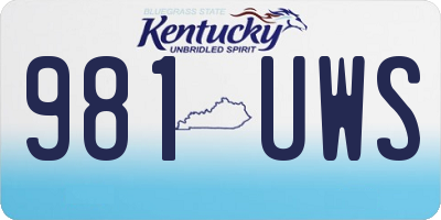 KY license plate 981UWS
