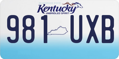 KY license plate 981UXB