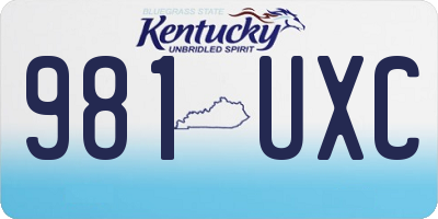 KY license plate 981UXC