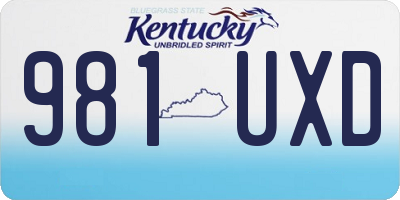KY license plate 981UXD