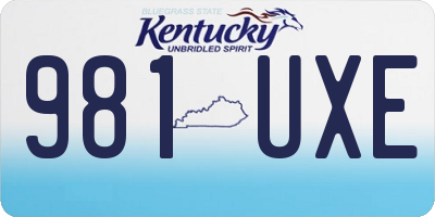 KY license plate 981UXE