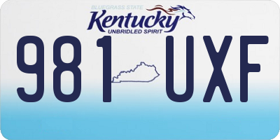 KY license plate 981UXF