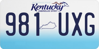 KY license plate 981UXG