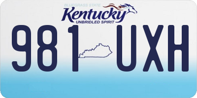KY license plate 981UXH