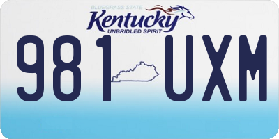 KY license plate 981UXM