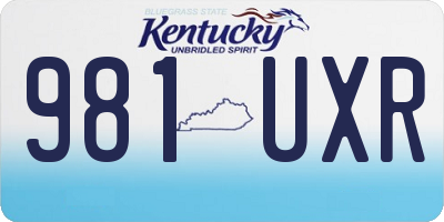 KY license plate 981UXR