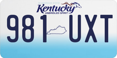 KY license plate 981UXT