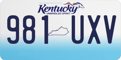 KY license plate 981UXV