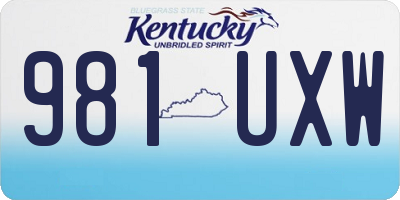 KY license plate 981UXW