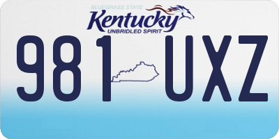 KY license plate 981UXZ