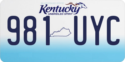 KY license plate 981UYC