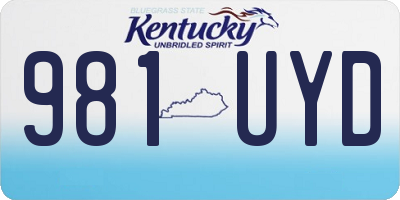 KY license plate 981UYD