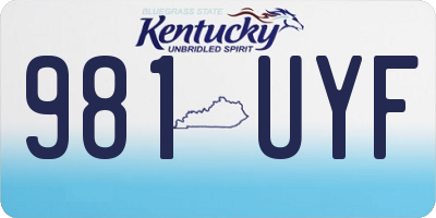 KY license plate 981UYF